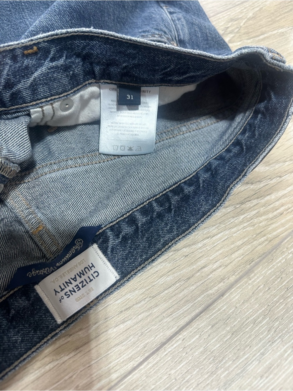 Citizens of Humanity Annina High Rise Wide Raw Hem Jeans Tagged 31 Measured 34 - Picture 10 of 10